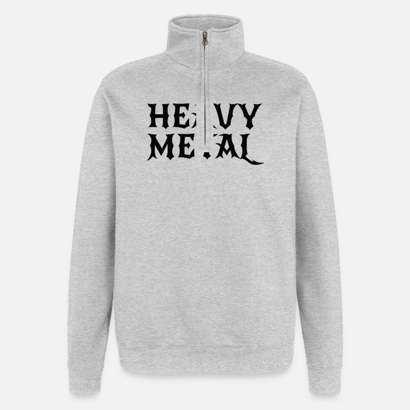 Logo Heavy Metal Gothic - Sweat à zip 1/4 - gris chiné