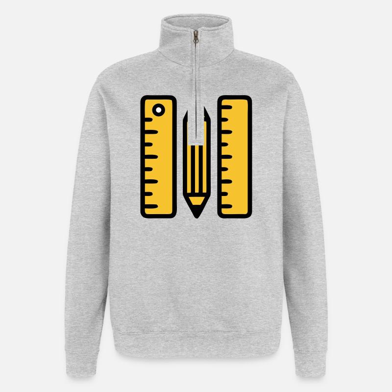 Stift Lineale Zeichnen Architektur - Quarter-Zip-Sweatshirt - Grau meliert