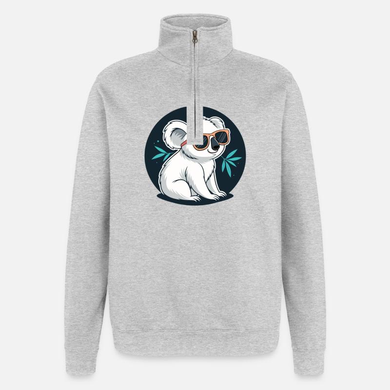 Koala chic sunglasses - Quarter-Zip Sweatshirt - heather grey