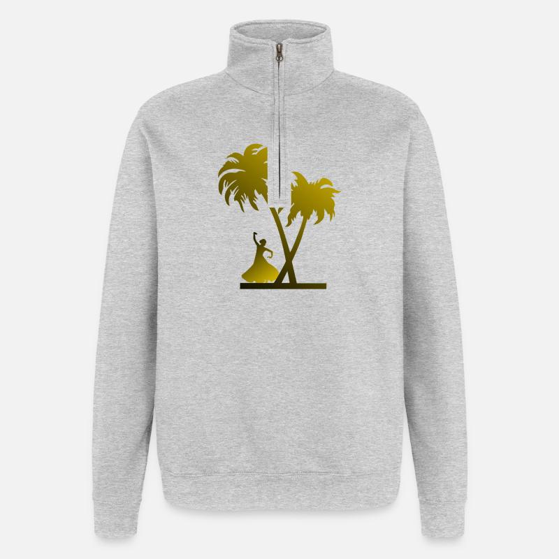 Danser - Sweat à zip 1/4 - gris chiné