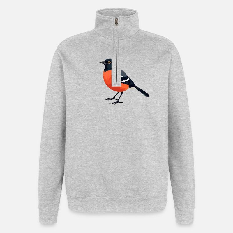 Gimpel Vogel - Quarter-Zip-Sweatshirt - Grau meliert