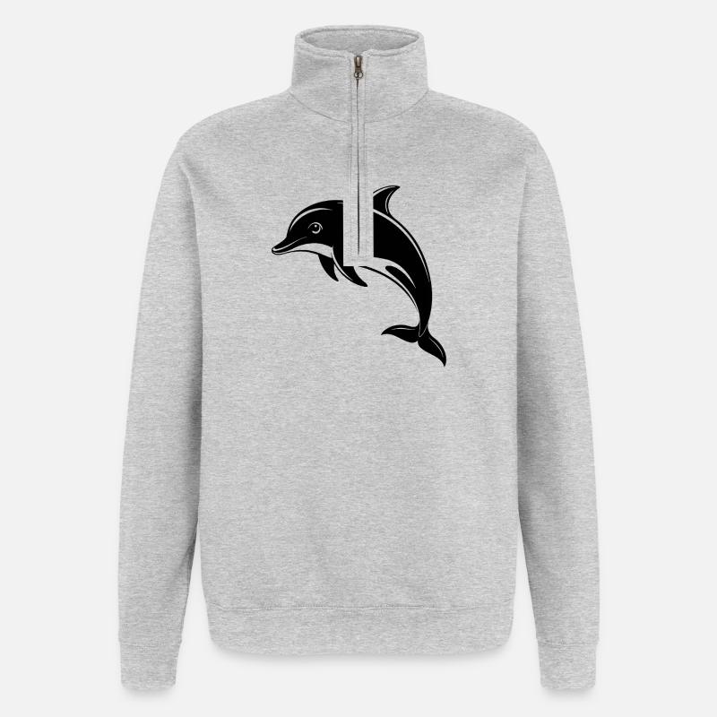 Dolphin - Quarter-Zip Sweatshirt - heather grey