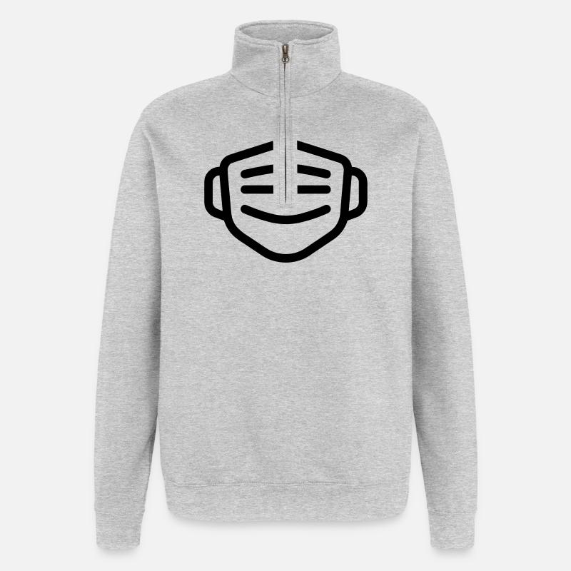 mask - Quarter-Zip Sweatshirt - heather grey