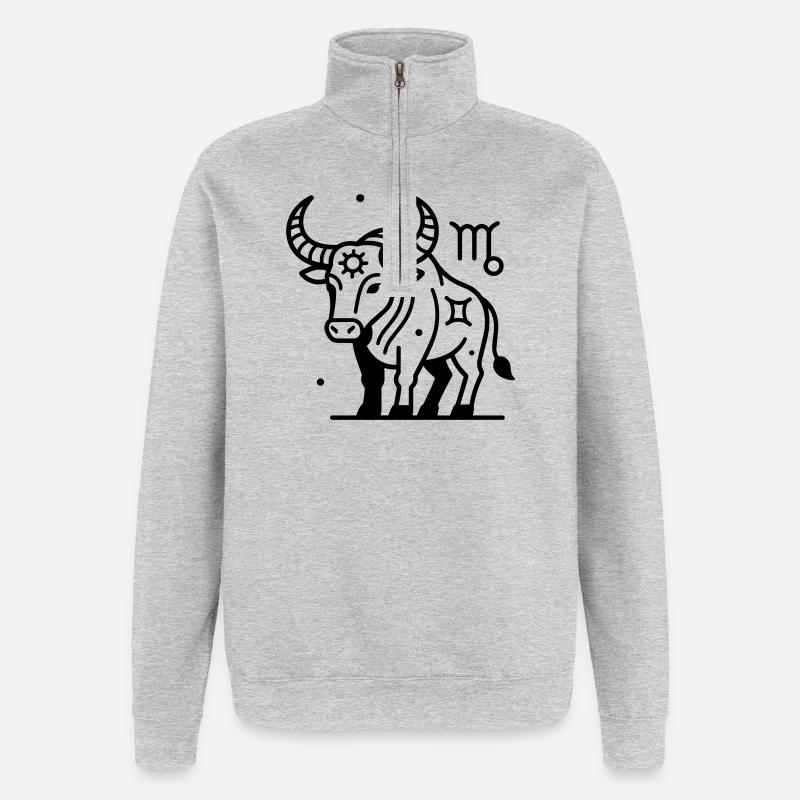 Taurus zodiac sign - Quarter-Zip Sweatshirt - heather grey