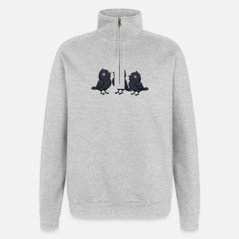 Three Raven Brothers - Quarter-Zip Sweatshirt - heather grey