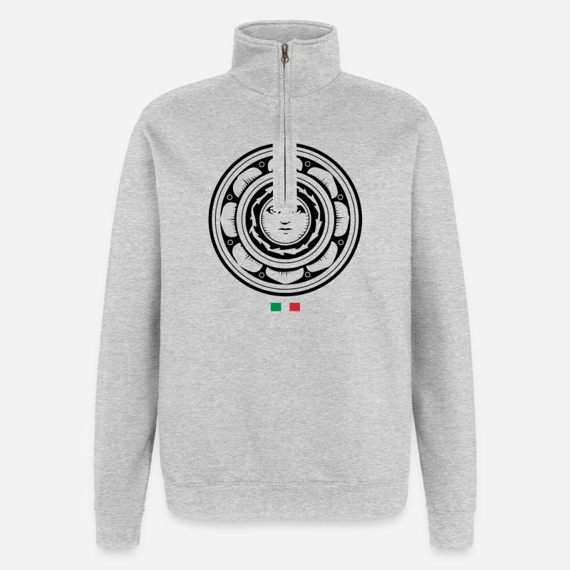 Denari scopa - Sweat à zip 1/4 - gris chiné