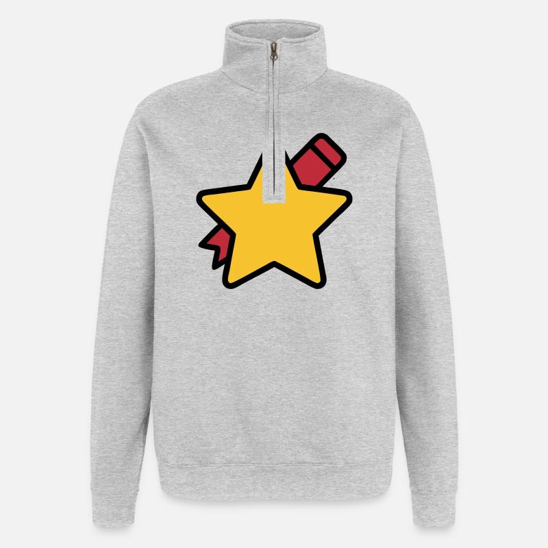 Stern Stift Schule Lehrer - Quarter-Zip-Sweatshirt - Grau meliert