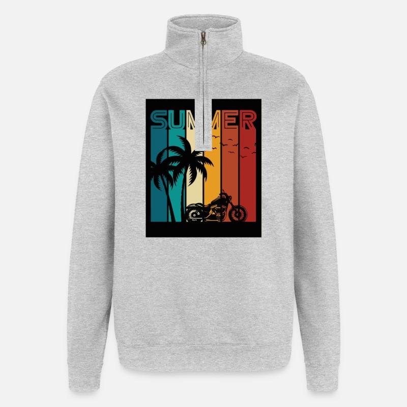 Sommer - Quarter-Zip-Sweatshirt - Grau meliert