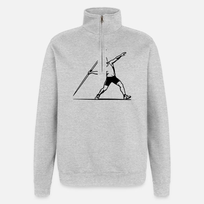 Lancer du javelot - Sweat à zip 1/4 - gris chiné