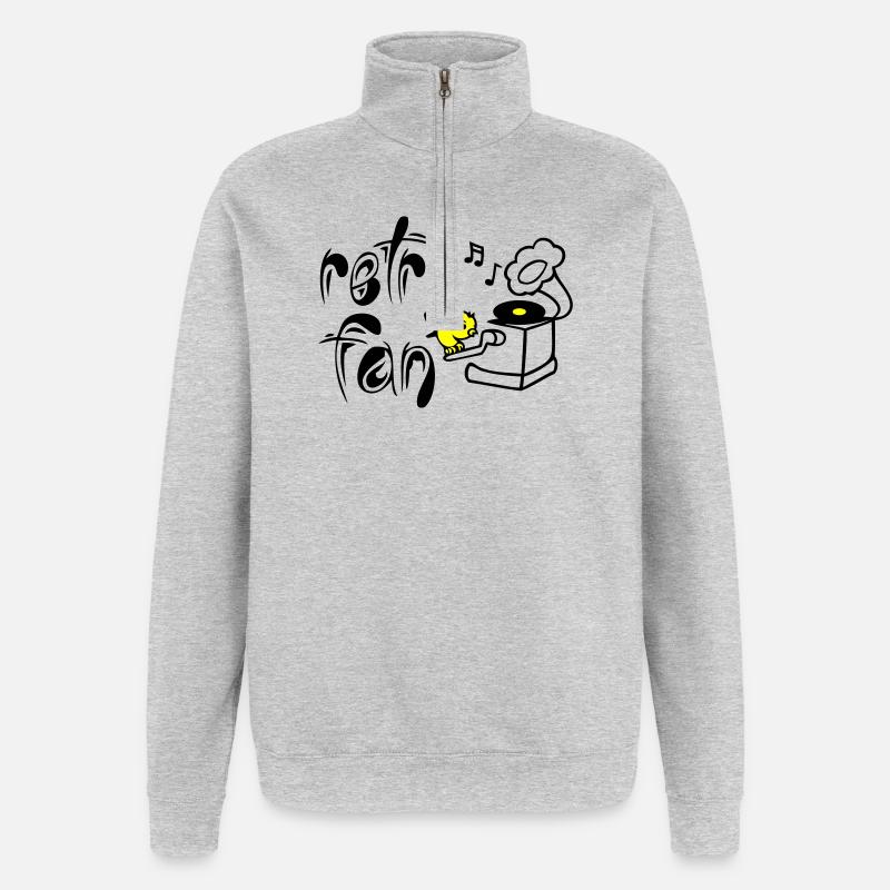 Retro Fan - Sweat à zip 1/4 - gris chiné
