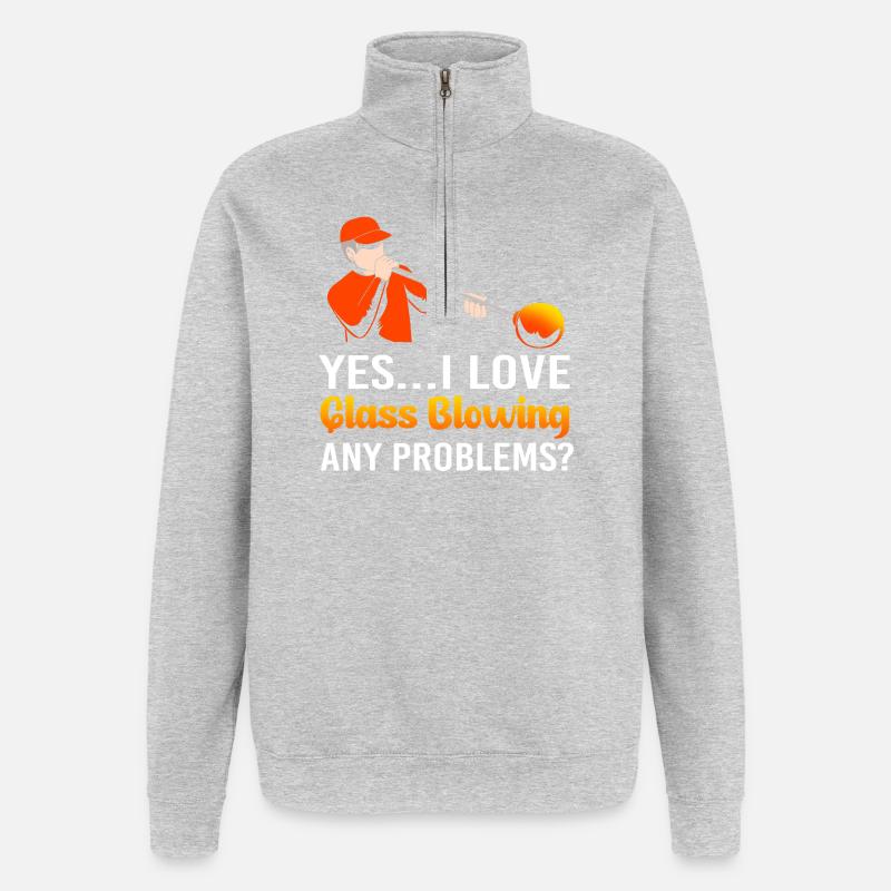 Glas Glasbläser - Quarter-Zip-Sweatshirt - Grau meliert