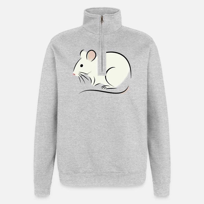 Weiße Ratte - Quarter-Zip-Sweatshirt - Grau meliert