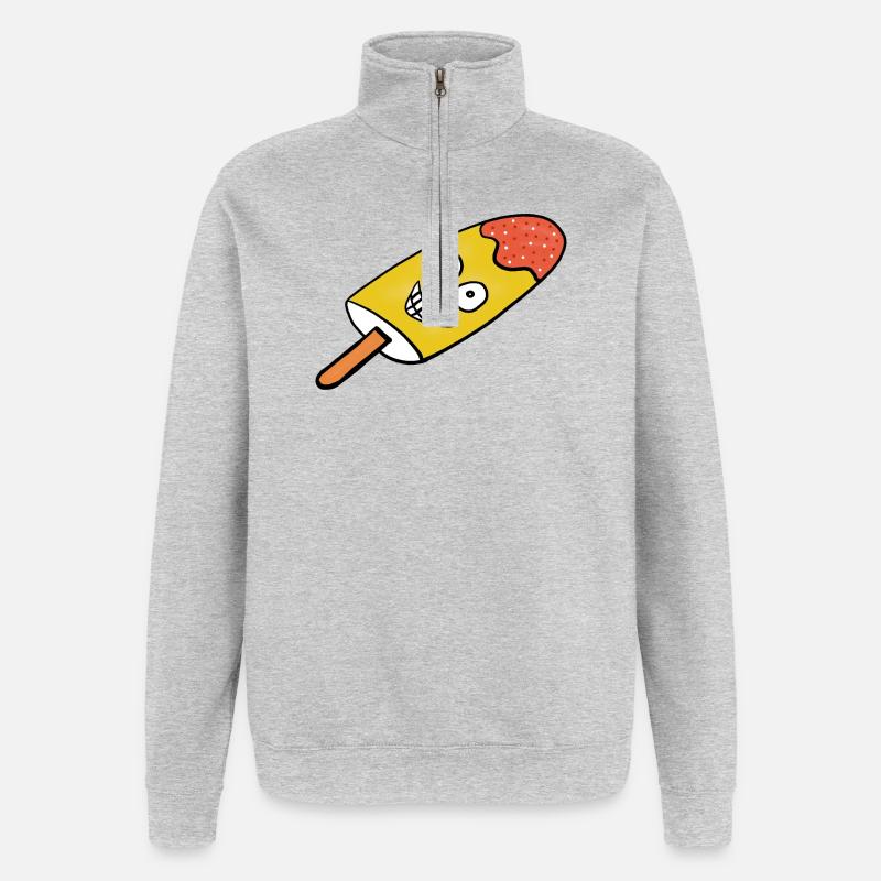 Fröhliches Zitronen-Eis Eiskrem Kinder  - Quarter-Zip Sweatshirt - heather grey
