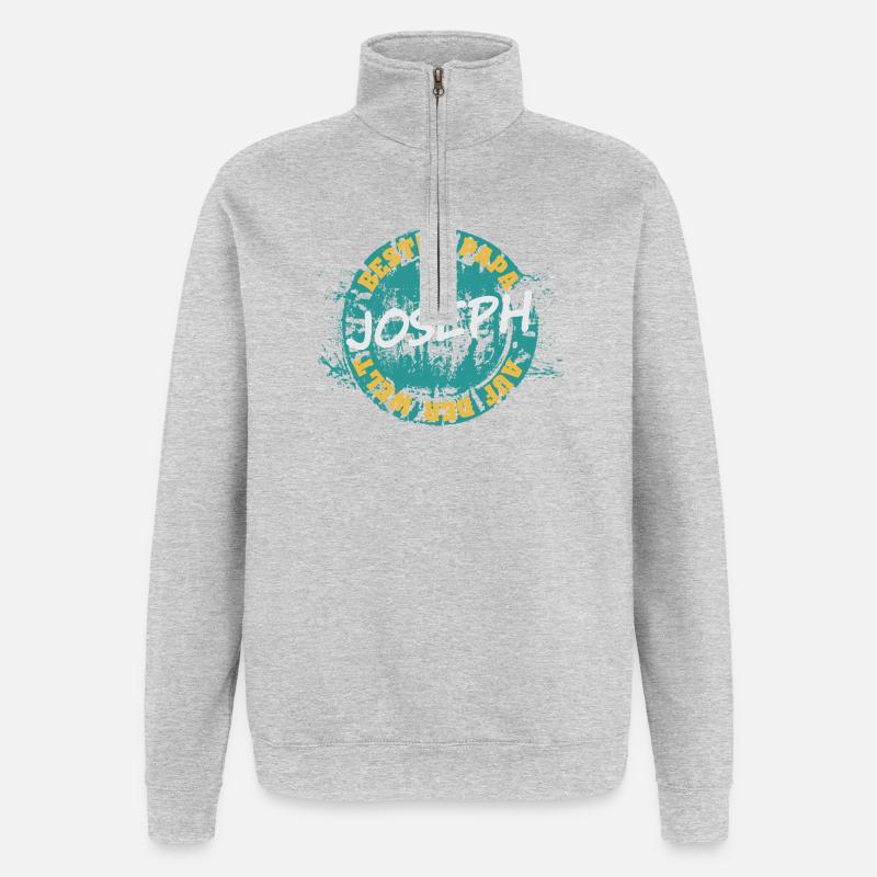 Joseph as father - Quarter-Zip Sweatshirt - heather grey
