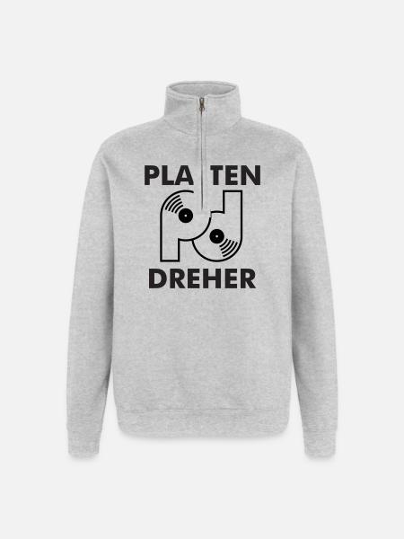 Plate turner logo with lettering - Quarter-Zip Sweatshirt - heather grey