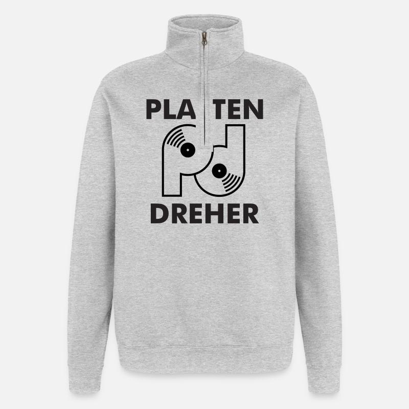Plate turner logo with lettering - Quarter-Zip Sweatshirt - heather grey