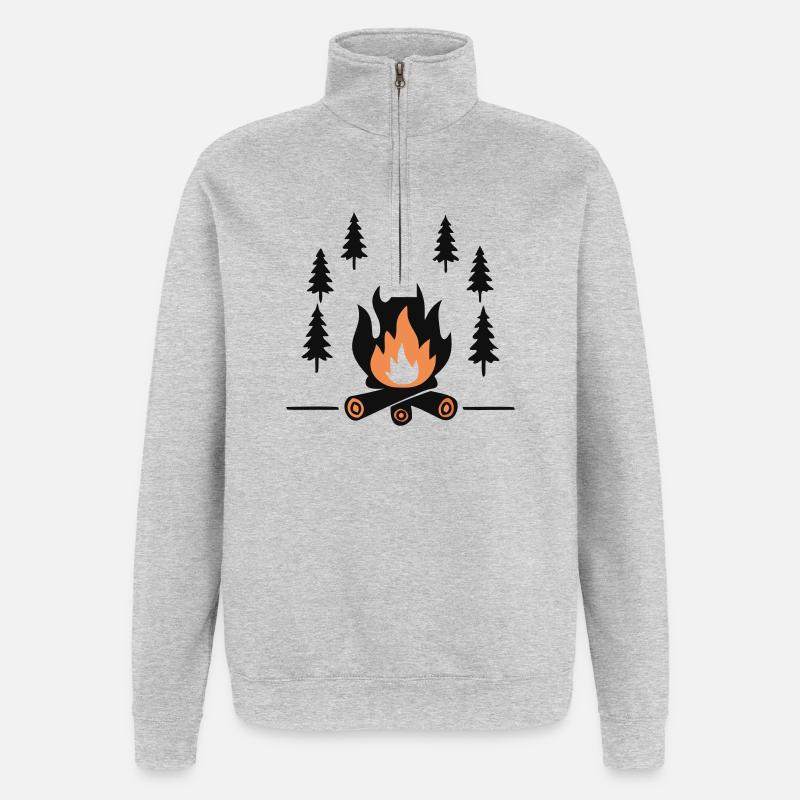 Cozy Campfire Forest - Quarter-Zip Sweatshirt - heather grey