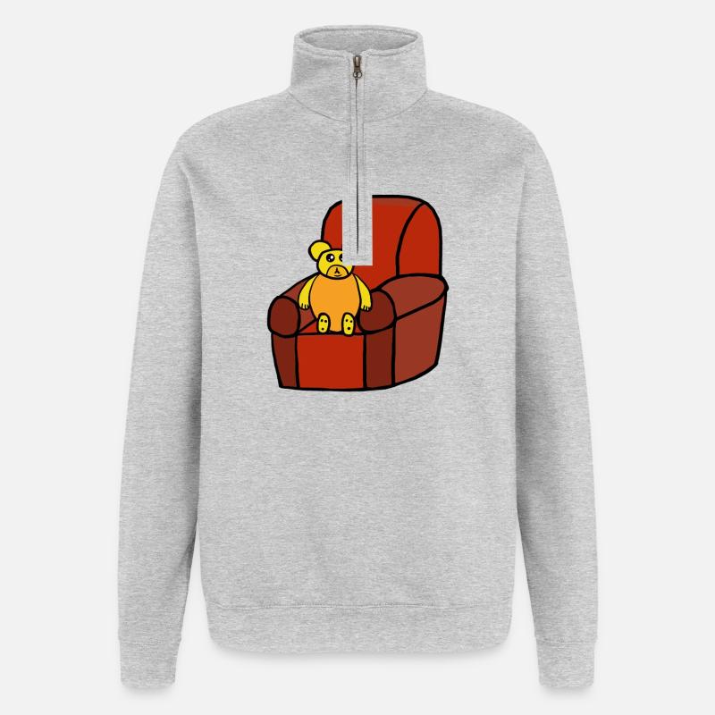 Teddy Teddybär Kinder Bär  - Quarter-Zip-Sweatshirt - Grau meliert