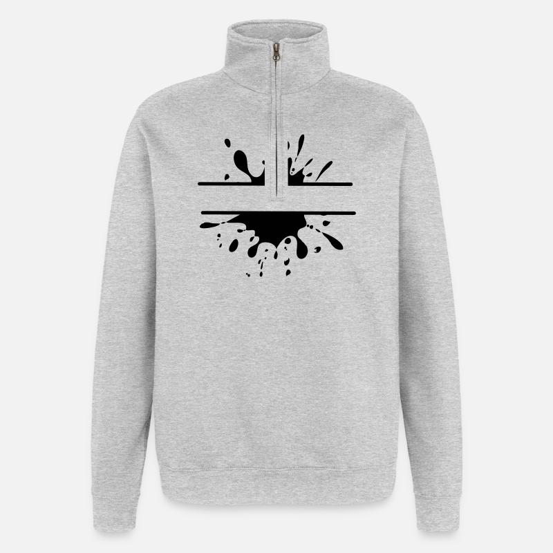 Mud Run Splash – Design personnalisable - Sweat à zip 1/4 - gris chiné