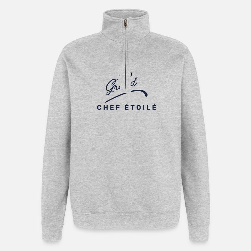 Grand chef étoilé chef de cuisine - Sweat à zip 1/4 - gris chiné