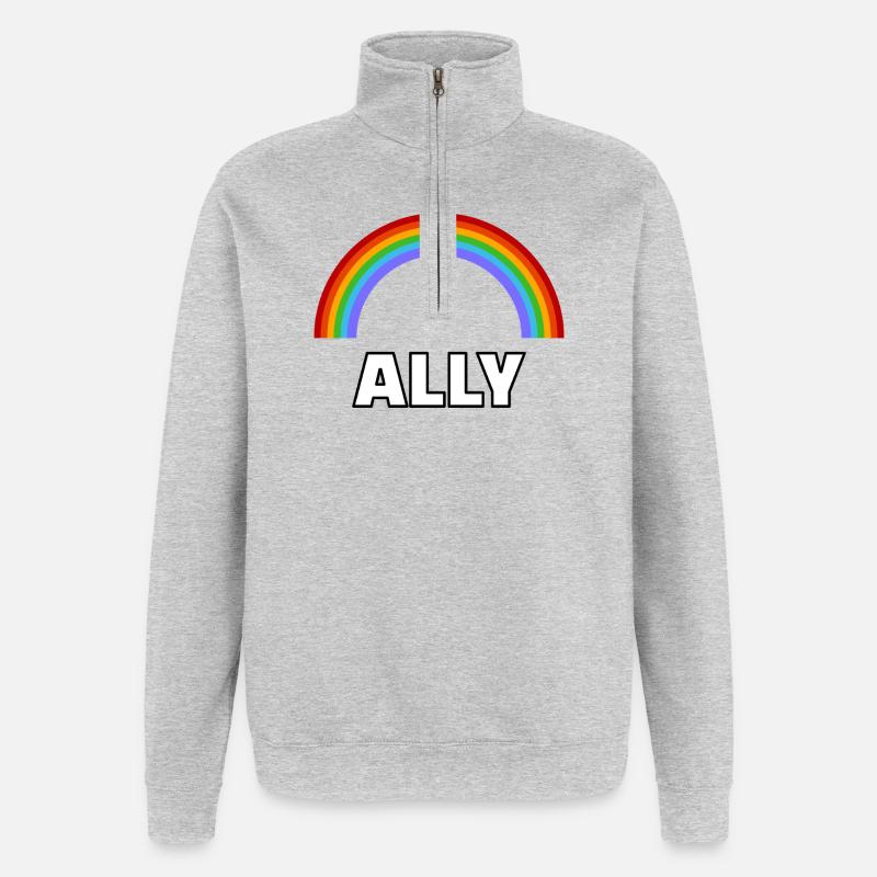 Ally Rainbow Pride LGBT-Allianz - Quarter-Zip-Sweatshirt - Grau meliert
