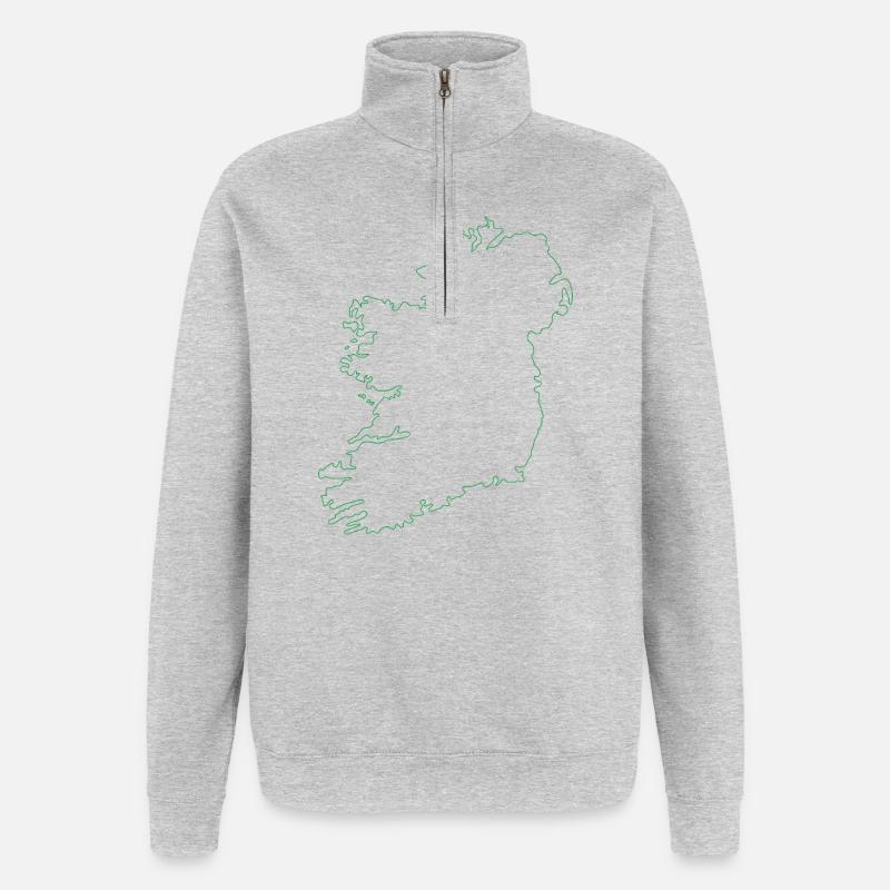 Ireland map - Quarter-Zip Sweatshirt - heather grey