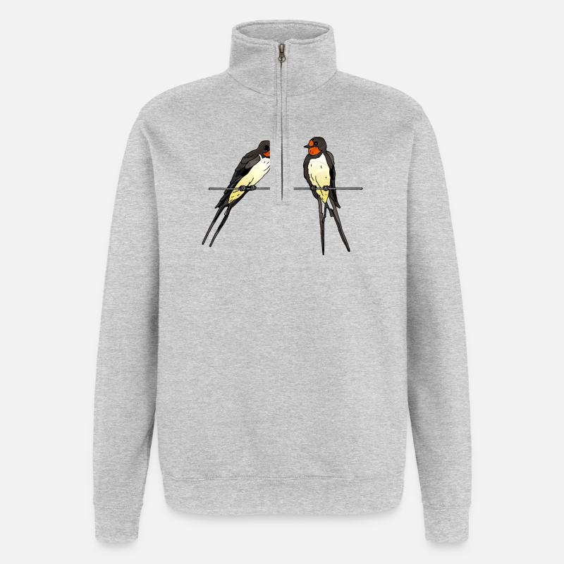 Swallows - Quarter-Zip Sweatshirt - heather grey