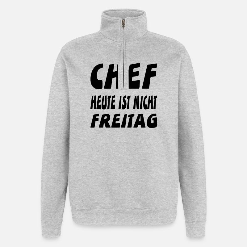 Chef - Quarter-Zip-Sweatshirt - Grau meliert