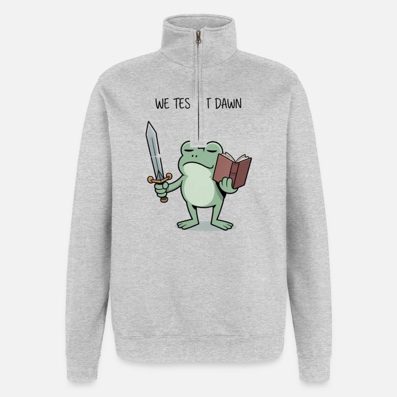 Quête de l’Aube Chevalier Grenouille - Sweat à zip 1/4 - gris chiné