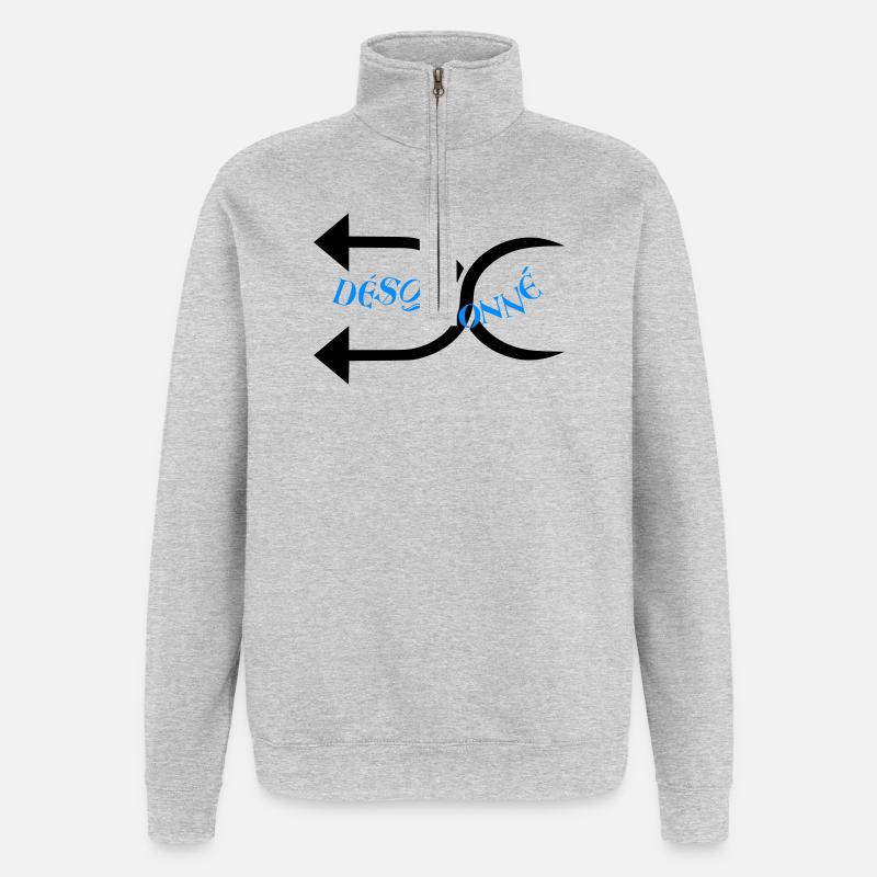 Entschuldigung - Quarter-Zip-Sweatshirt - Grau meliert