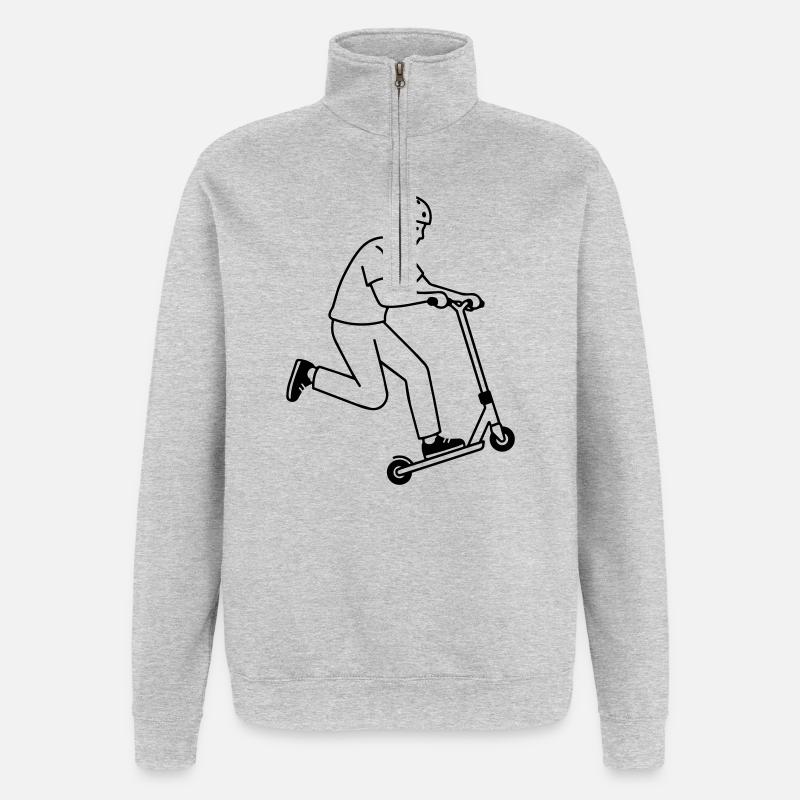 Stuntroller - Quarter-Zip-Sweatshirt - Grau meliert