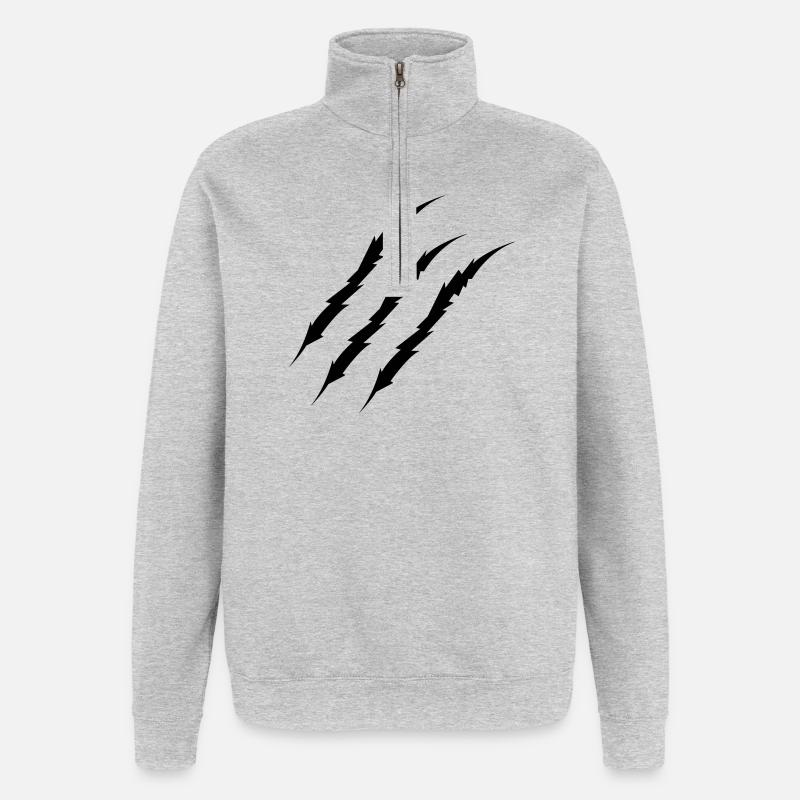griffe - Sweat à zip 1/4 - gris chiné
