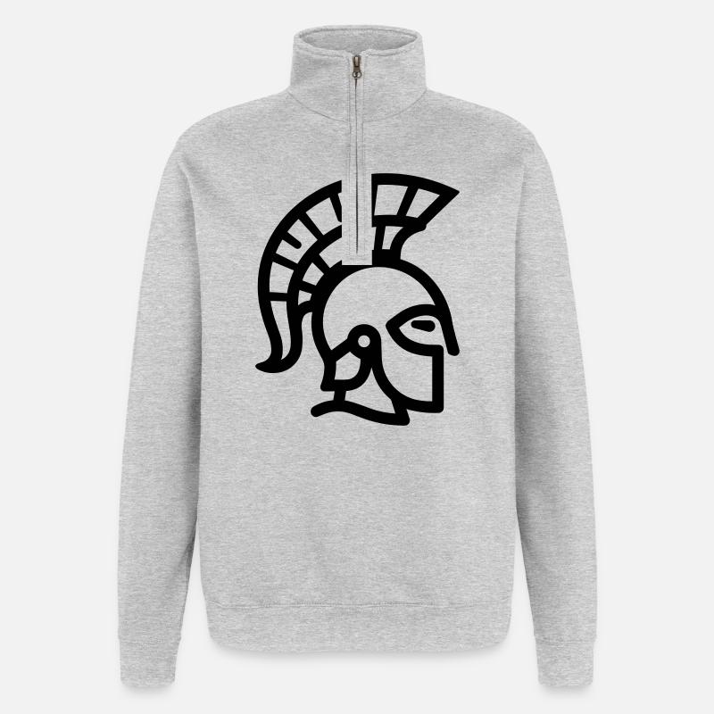 Spartanisch - Quarter-Zip-Sweatshirt - Grau meliert