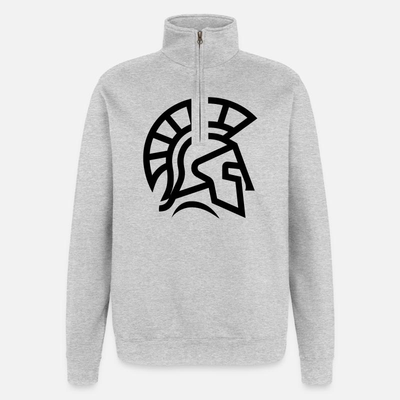 Spartanisch - Quarter-Zip-Sweatshirt - Grau meliert