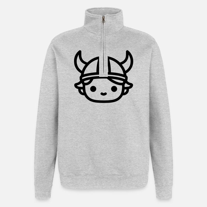 viking - Sweat à zip 1/4 - gris chiné
