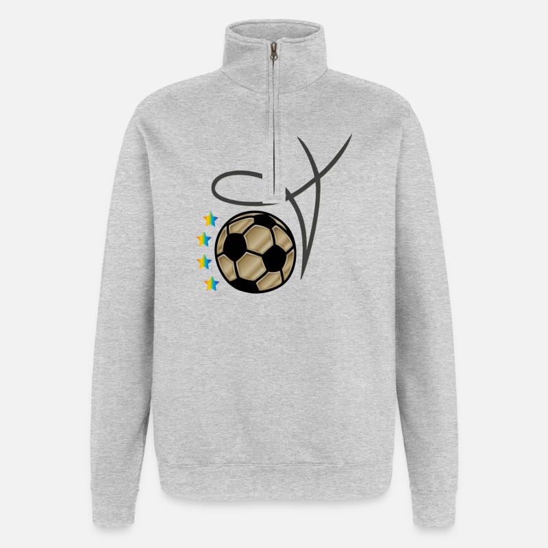Fussball Deutschland - Quarter-Zip-Sweatshirt - Grau meliert