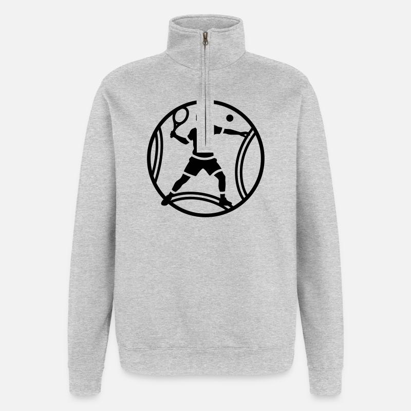 tennis - Sweat à zip 1/4 - gris chiné