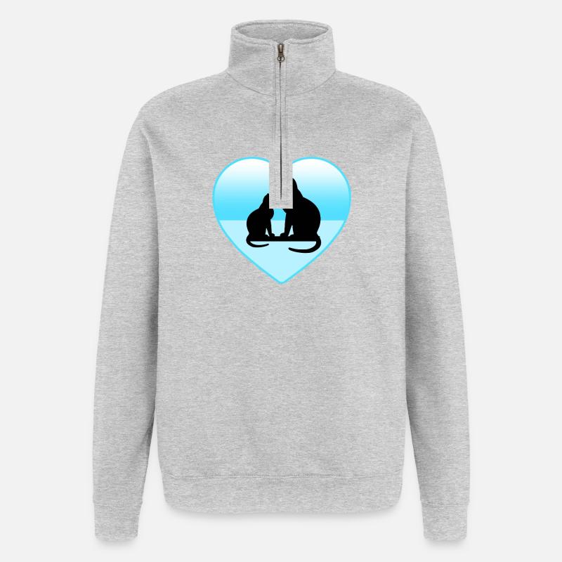 feline - Quarter-Zip Sweatshirt - heather grey
