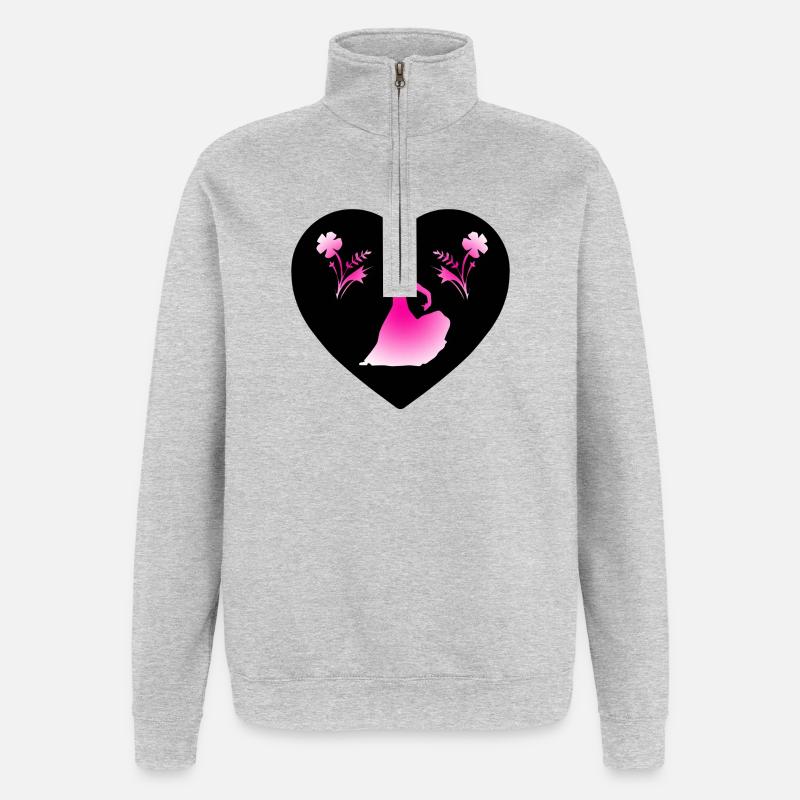 Danser - Sweat à zip 1/4 - gris chiné