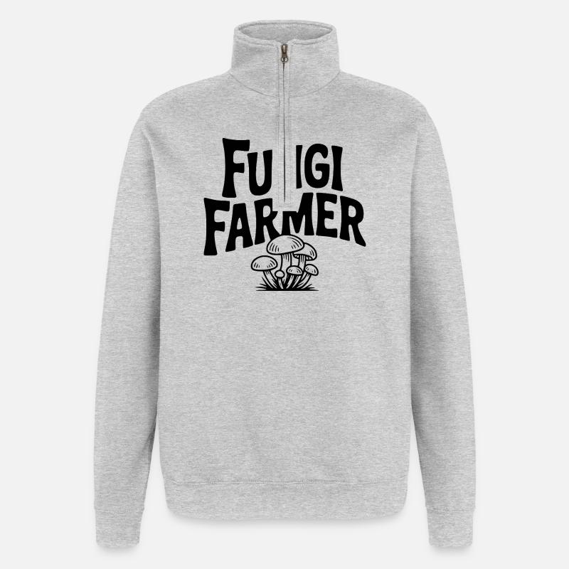 Fungi Farmer - Quarter-Zip Sweatshirt - heather grey