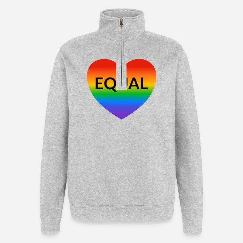 Equal Heart Rainbow Pride - Quarter-Zip Sweatshirt - heather grey