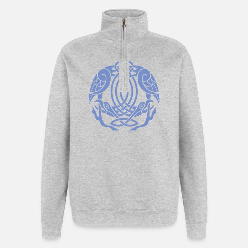 Celtic Eagle Knot  - Quarter-Zip Sweatshirt - heather grey