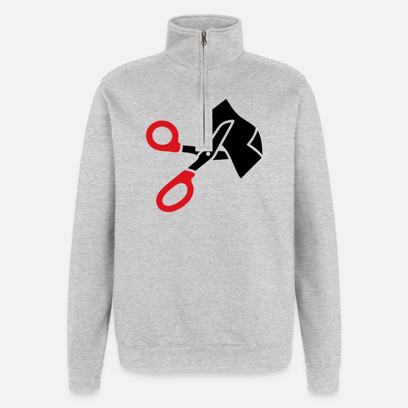 Clothing Scissors Rescue Scissors - Quarter-Zip Sweatshirt - heather grey
