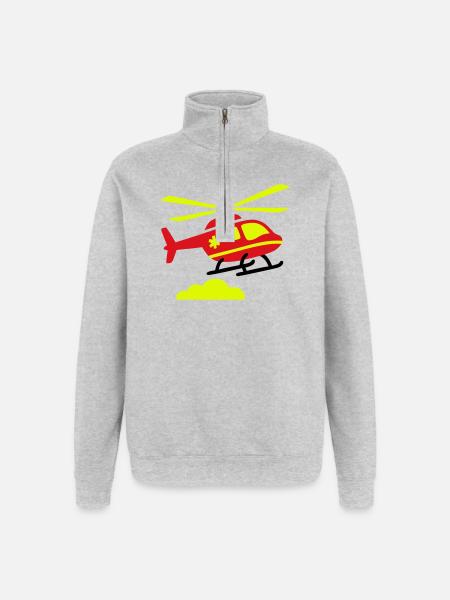Rettungshubschrauber Notarzt - Quarter-Zip-Sweatshirt - Grau meliert