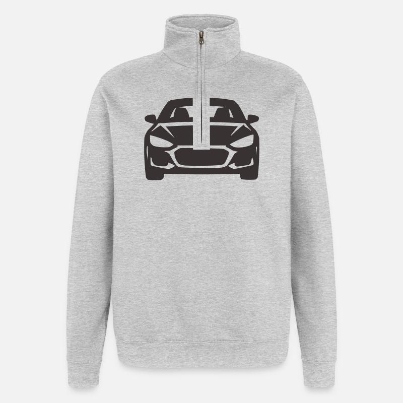 Frontansicht Auto Silhouette - Quarter-Zip-Sweatshirt - Grau meliert
