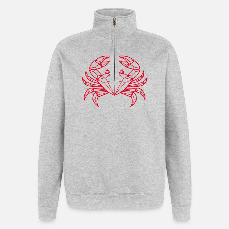 Cancer – Protection et force - Sweat à zip 1/4 - gris chiné