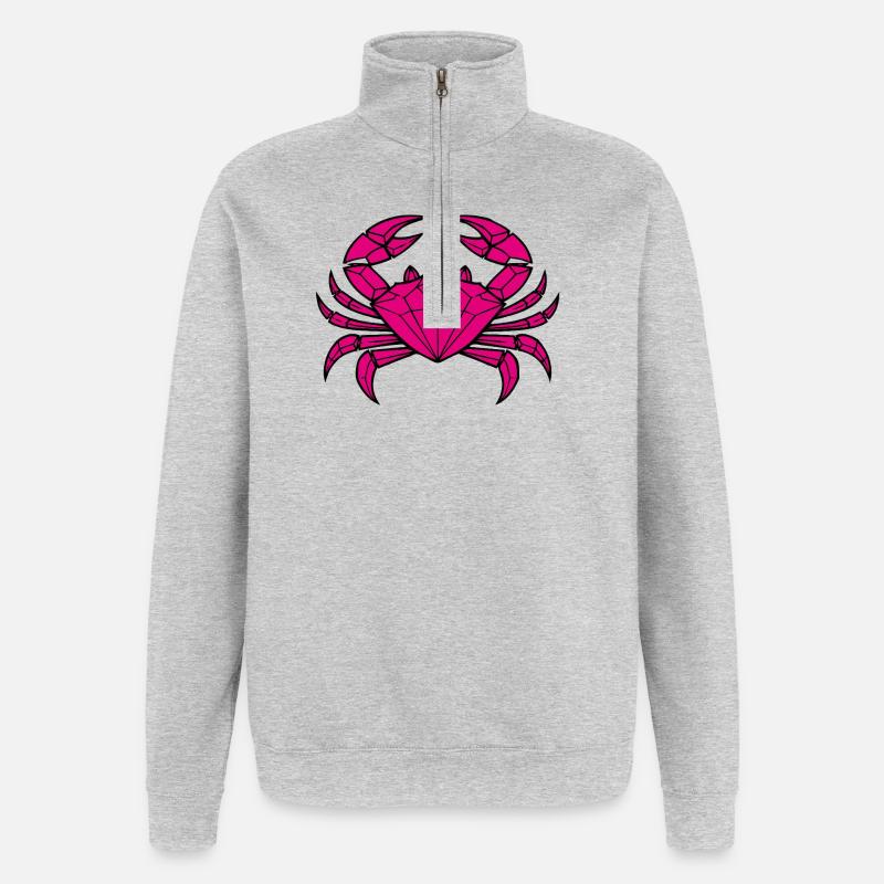 Cancer – Protection et force - Sweat à zip 1/4 - gris chiné