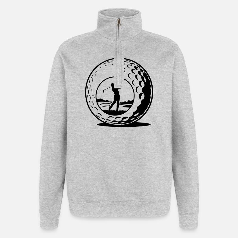 golf ball - Quarter-Zip Sweatshirt - heather grey
