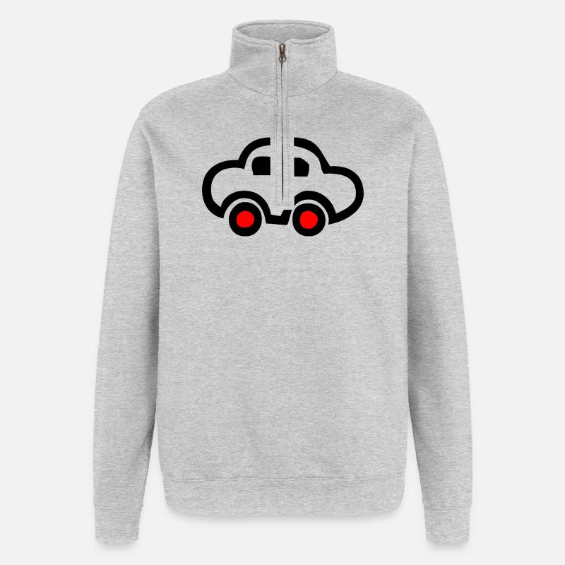 Auto - Quarter-Zip-Sweatshirt - Grau meliert