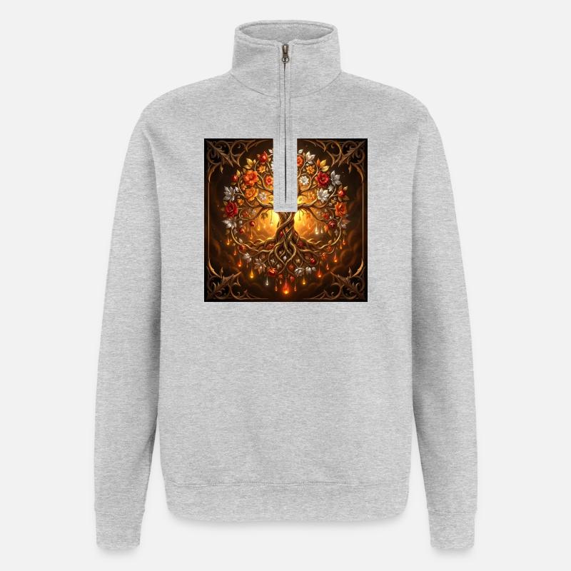 Luminescent Life Tree - Quarter-Zip Sweatshirt - heather grey